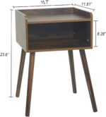 Nightstand, Mid Century Modern Side Table Bedroom with Storage, Small End Bedside Table with Solid Wood Legs for Living Room, Office Small  (Rustic Brown) - Image 2