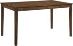 55.5" Dining Table for 4, Modern Rectangular Dining Room Table, Wood Dining Table, Modern Wood Table with Solid Wood Leg for Kitchen/Dining/Living Room, Easy Assembly, Chestnut - Image 2