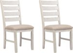 Modern Farmhouse Dining Room Chair, 2 Count, Whitewash