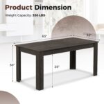 Moccha Wood Dining Table for 4-6 People, 63" Wood Rectangle Dinner Table, Modern Kitchen Table with L-Shaped Legs, 330lbs Weight Capacity, Farmhouse Dinette Table for Dining Room, Living Room, Grey - Image 2