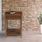 647-24 Nightstand with USB Ports, 24.5" H x 14.25" D x 17.5" W, Warm Brown - Image 2